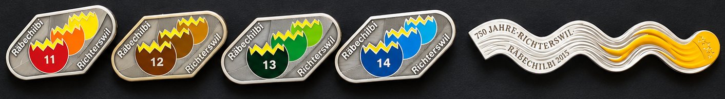 Pins der Räbechilbi Richterswil 2011 bis 2015
