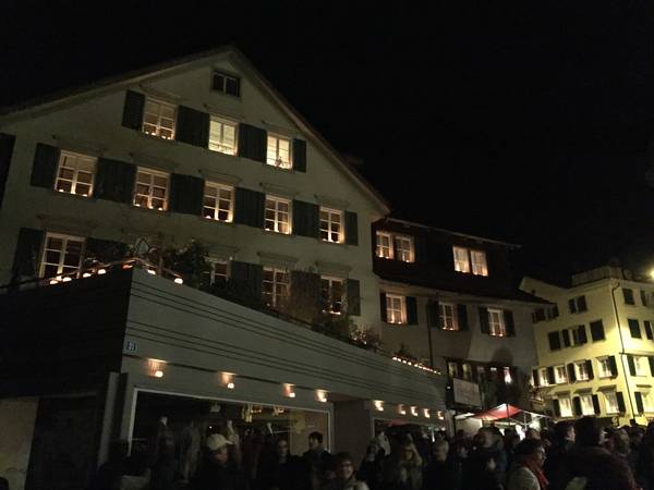 Beleuchtete Häuser, Räbechilbi Richterswil 2018 (Dorf, Dekorierte Häuser)